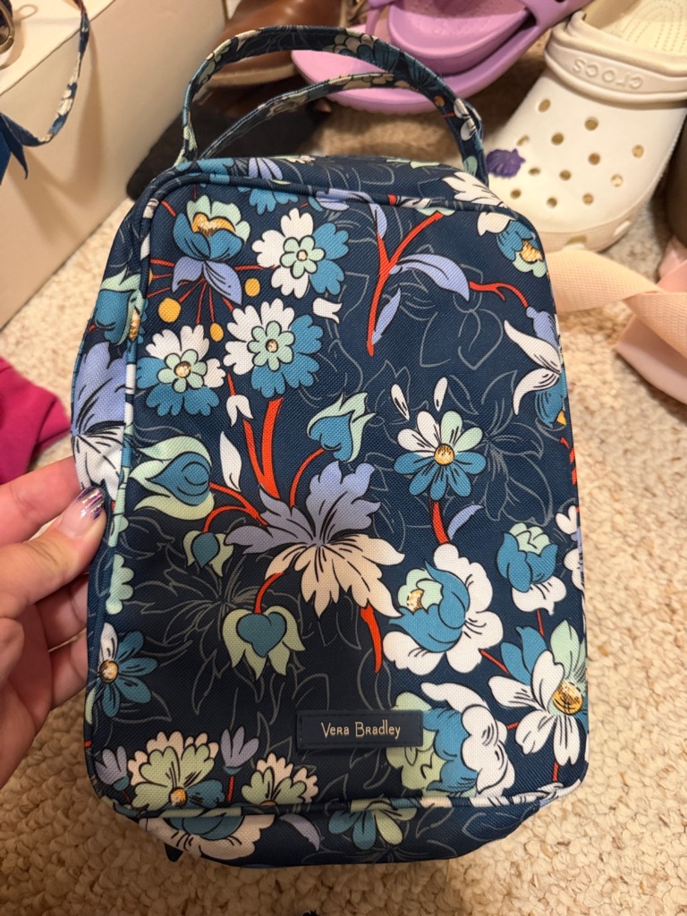 Vera Bradley Lunchbox Teal with flowers